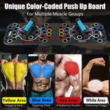 Foldable Multifunctional Push up Board for Men Women, Home Strength Training Equipment Set with Pilates Bar Resistance Band Roller Wheel, Black