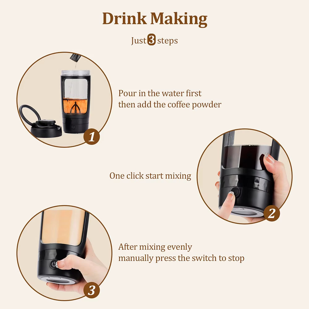 650Ml Electric Shaker Bottle Portable Whey Protein Shaker Automatic Stirring Blender Multipurpose Juice Mixer Cups Fitness Work
