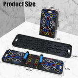 Foldable Multifunctional Push up Board for Men Women, Home Strength Training Equipment Set with Pilates Bar Resistance Band Roller Wheel, Black