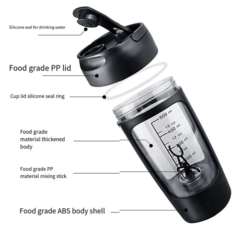 portable electric protein shaker bottle