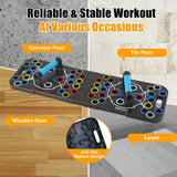 Foldable Multifunctional Push up Board for Men Women, Home Strength Training Equipment Set with Pilates Bar Resistance Band Roller Wheel, Black